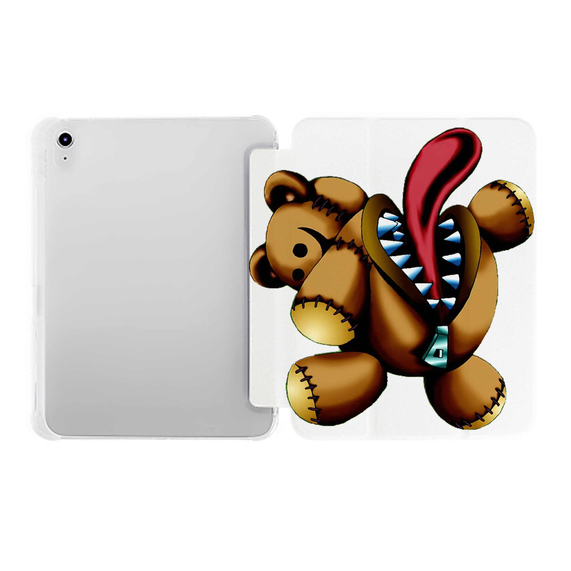 （画像用） 遊☆戯☆王 Yu-Gi-Oh! IPad ケース ペン収納付き 三つ折りスタンド PUレザー×シリコン 対応機種9.5/10.5/10.9インチ